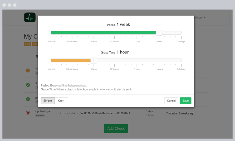 Period/Grace Dialog Screenshot of Period/Grace dialog